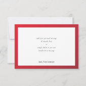 DANK U BAR MITZVAH moderne rode bordeauxgradiënt Bedankkaart (Achterkant)