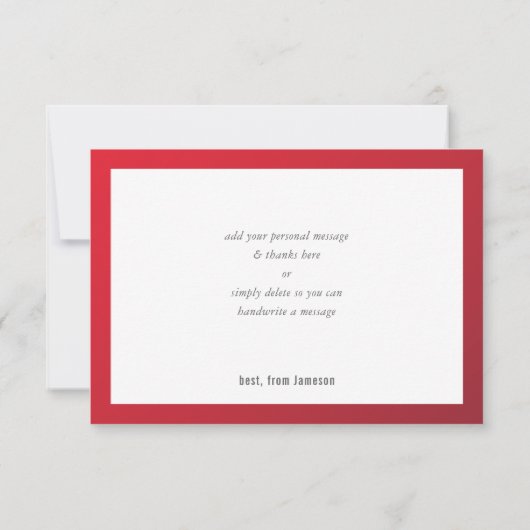 DANK U BAR MITZVAH moderne rode bordeauxgradiënt Bedankkaart (Achterkant)