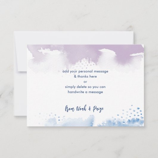 DANK U BAR MITZVAH ster blauw paarse waterverf Bedankkaart (Achterkant)