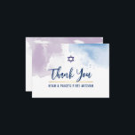 DANK U BAR MITZVAH ster blauw paarse waterverf Bedankkaart<br><div class="desc">door kat massard >> kat@simplysweetPAPERIE.com <<<<< Een eenvoudige, stijlvolle manier om te zeggen bedankt aan uw gast voor het bijwonen van de BAR MITZVAH Setup van uw kind als sjabloon is het eenvoudig voor u om uw eigen details toe te voegen, of de aanpassingsknoop te drukken en u kunt tekst,...</div>