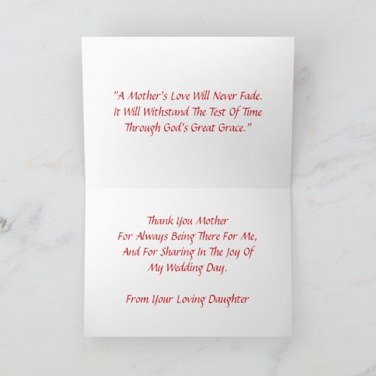 "Dank u baren de Kaart van de Dag van het Huwelijk (Binnen)