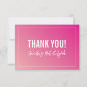DANK U BAT MITZVAH moderne helder roze gradiënt Bedankkaart (Voorkant)