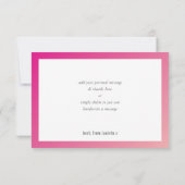 DANK U BAT MITZVAH moderne helder roze gradiënt Bedankkaart (Achterkant)