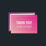 DANK U BAT MITZVAH moderne helder roze gradiënt Bedankkaart<br><div class="desc">door kat massard >> https://linktr.ee/simplysweetpaperie <<<<< Een eenvoudige, stijlvolle manier om u te bedanken voor uw bezoek aan uw gast. Opstelling als sjabloon is het eenvoudig voor u om uw eigen details toe te voegen, of de aanpassingsknoop te raken en u kunt tekst, doopvonten, grootte enz. TIP toevoegen of veranderen:...</div>