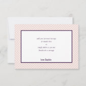 DANK U BAT MITZVAH moderne rand aubergine blush Bedankkaart (Achterkant)