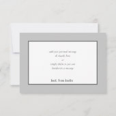 DANK U BAT MITZVAH moderne rand geometrisch grijs Bedankkaart (Achterkant)