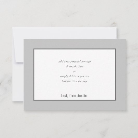 DANK U BAT MITZVAH moderne rand geometrisch grijs Bedankkaart (Achterkant)