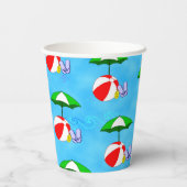 Dank u Beach Ball Pool Paraplu Party Papieren Bekers (Achterkant)