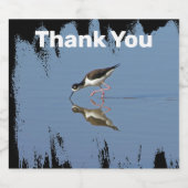 Dank u Beach Bird Reflection Foto appreciatie Bier Etiket (Enkel label)