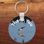 Dank u Beach Bird Reflection Foto appreciatie Sleutelhanger (Voorkant)