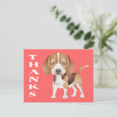 Dank u Beagle Puppy Dog Greeting Post Kaart (Staand voorkant)