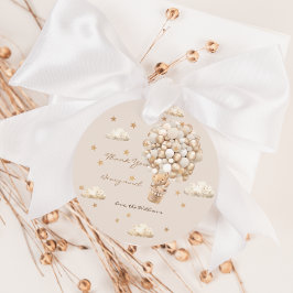 Dank u Beary veel Beige Beer Baby shower Bedankjes Labels