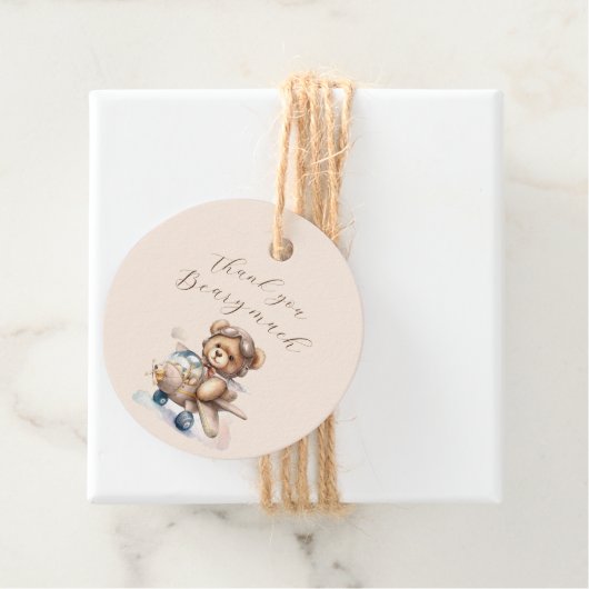 Dank u beary veel Hete teddybeer Bedankjes Labels (In situ)