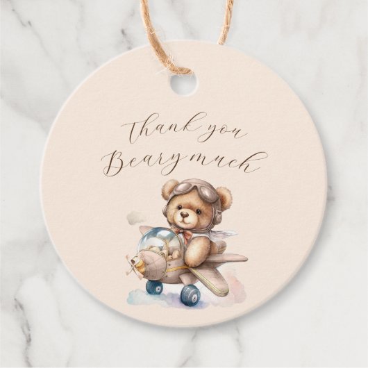 Dank u beary veel Hete teddybeer Bedankjes Labels (Voorkant)