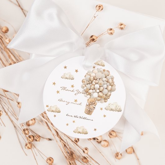Dank u Beary Veel Teddy Bear Baby shower Bedankjes Labels