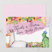 Dank u Bedankt een Llama van Baby Mama Card (Voorkant / Achterkant)