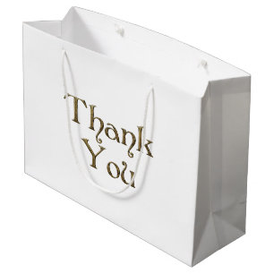 Dank u Bedankt Golden Typography Text Elegant Large Cadeautasje