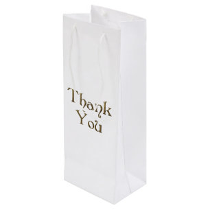 Dank u Bedankt Golden Typography Text Elegant Wijn Cadeautas
