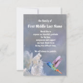 Dank u Bedankt Hummingbird White Flowers (Achterkant)