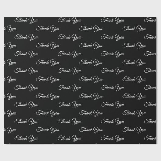 Dank u, Bedankt klassiek elegant zwart-wit Gift Cadeaupapier (Vlak)