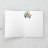 Dank u Bedankt Kleurrijke Papegaaien Tortelduifjes Kaart (Binnen)