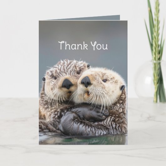 Dank u Bedankt liefde knuffels Schattigee otters Kaart (Voorkant)