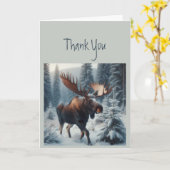 Dank u Bedankt Moose Animal Wildlife Natuur Art Kaart (Gele Bloem)
