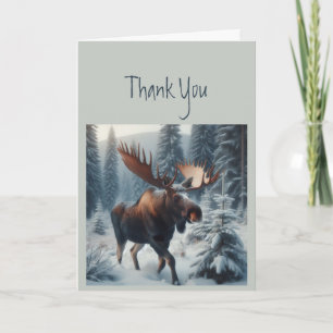 Dank u Bedankt Moose Animal Wildlife Natuur Art Kaart