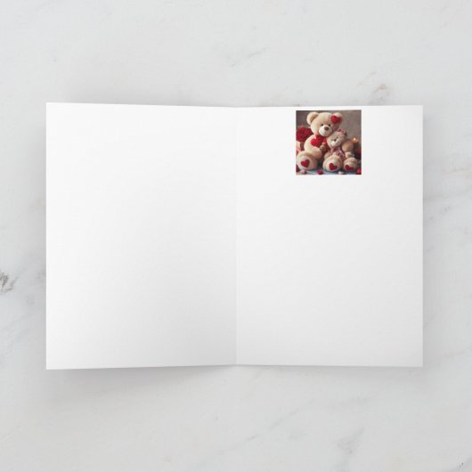 Dank u Bedankt Schattige Knuffelen Teddy Love Hear Kaart (Binnen)