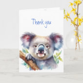 Dank u Bedankt Schattige Koala Beer Dierlijke Natu Kaart (Gele Bloem)