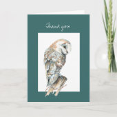 Dank u, Bedankt Waterverf Barn Owl Bird Art (Voorkant)