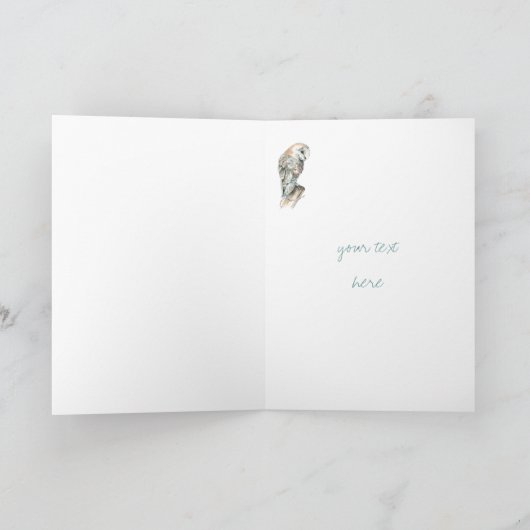 Dank u, Bedankt Waterverf Barn Owl Bird Art (Binnen)