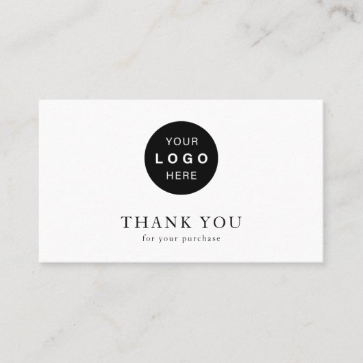 Dank u bedrijf logo zwart-wit kortingskaartje (Voorkant)
