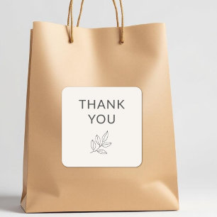 Dank u bedrijf minimalistische botanische label