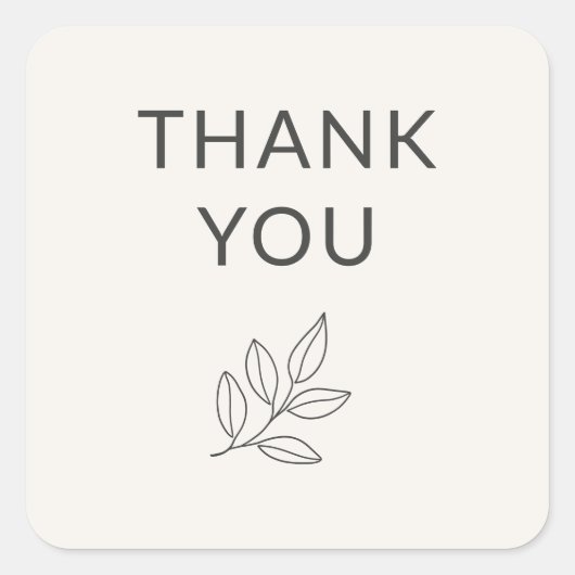 Dank u bedrijf minimalistische botanische label (Voorkant)