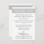 DANK U bedrijfsorder invoegen modern bord grijs Bedankkaart (Voorkant / Achterkant)