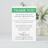 DANK U bedrijfsorder invoegen modern groen Bedankkaart (Staand voorkant)