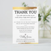 DANK U bedrijfsorder invoegen moderne gouden folie Bedankkaart (Staand voorkant)