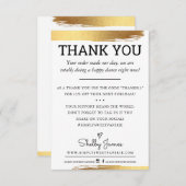 DANK U bedrijfsorder invoegen moderne gouden folie Bedankkaart (Voorkant / Achterkant)