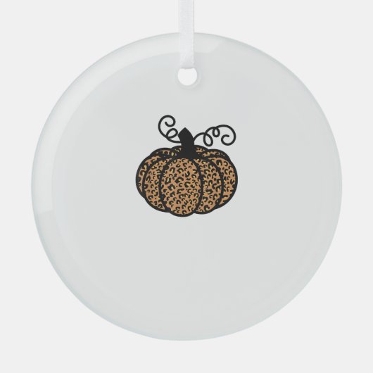 Dank u, bedrukt leopard Pumpkin voor Thanksgiving Glas Ornament (Voorkant)