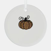 Dank u, bedrukt leopard Pumpkin voor Thanksgiving Glas Ornament (Achterkant)