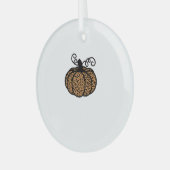 Dank u, bedrukt leopard Pumpkin voor Thanksgiving Glas Ornament (Voorkant links)