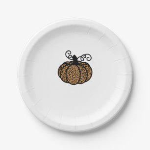 Dank u, bedrukt leopard Pumpkin voor Thanksgiving Papieren Bordje