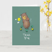 Dank u beer wijzend naar de kaarthouder. kaart (Gele Bloem)