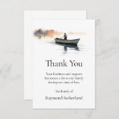 Dank u begrafenis Kaarten, Gevist boot notitie Kaa Bedankkaart (Voorkant / Achterkant)