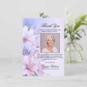 Dank u begrafenis Paarse lavendel bloemen | FOTO Kaart (Staand voorkant)