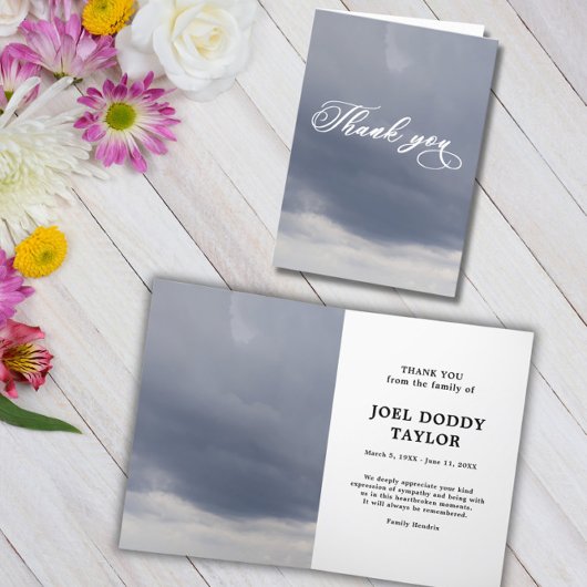 Dank u begrafenis sympathie verdriet gevouwen Kaar Bedankkaart