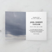 Dank u begrafenis sympathie verdriet gevouwen Kaar Bedankkaart (Binnen)