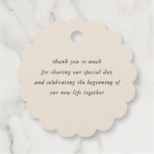 Dank u Beige bruiloft gunst Labels (Achterkant)