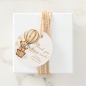 Dank u Beige Hete Luchtballon Teddy Bear Bedankjes Labels (In situ)